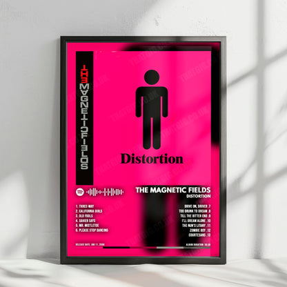 The Magnetic Fields "Distortion" Album Cover Poster - with Complete Tracklist