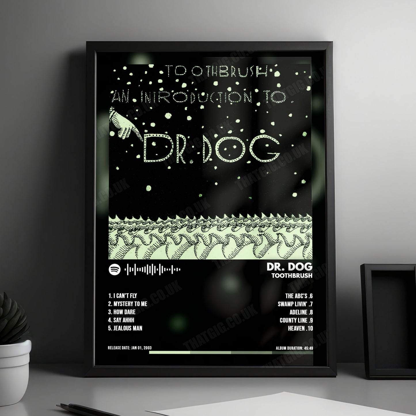 Dr. Dog "Toothbrush" Album Cover Poster - with Complete Tracklist