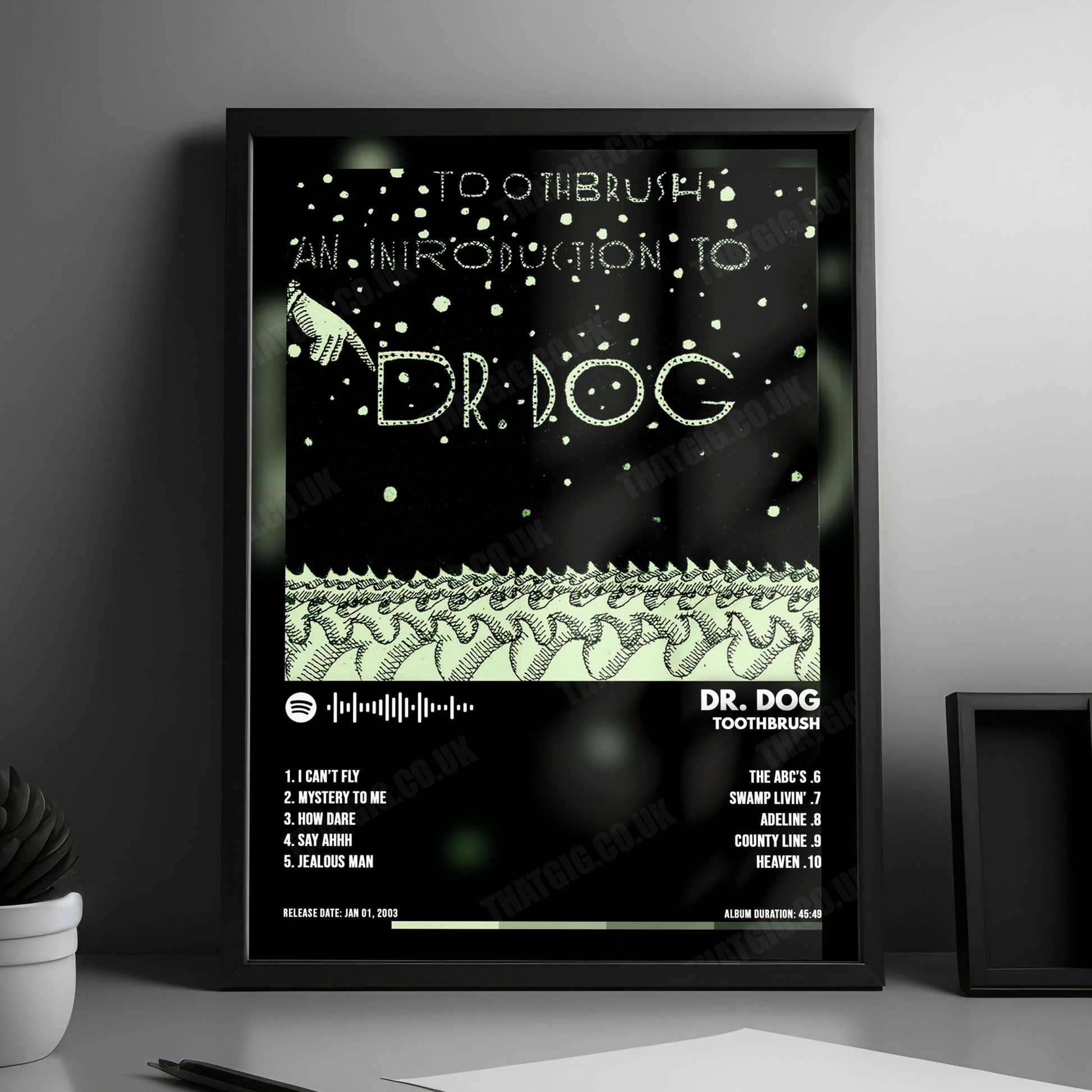 Dr. Dog "Toothbrush" Album Cover Poster - with Complete Tracklist