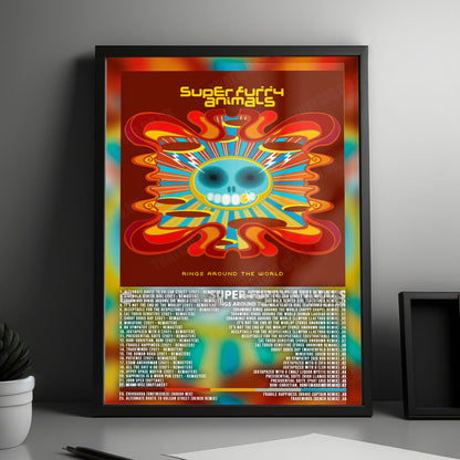Super Furry Animals "Rings Around the World" Album Cover Poster - with Complete Tracklist