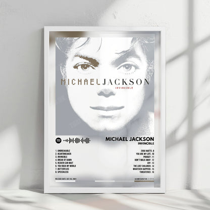 Michael Jackson "Invincible" Album Cover Poster - with Complete Tracklist