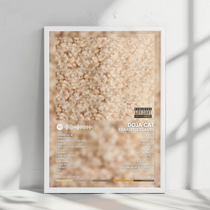 Doja Cat "Scarlet 2 CLAUDE" Album Cover Poster - with Complete Tracklist