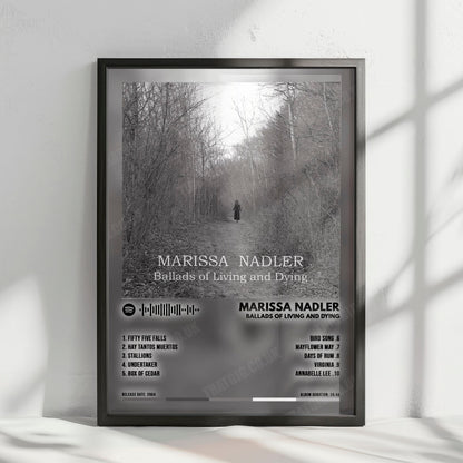 Marissa Nadler "Ballads of Living and Dying" Album Cover Poster - with Complete Tracklist