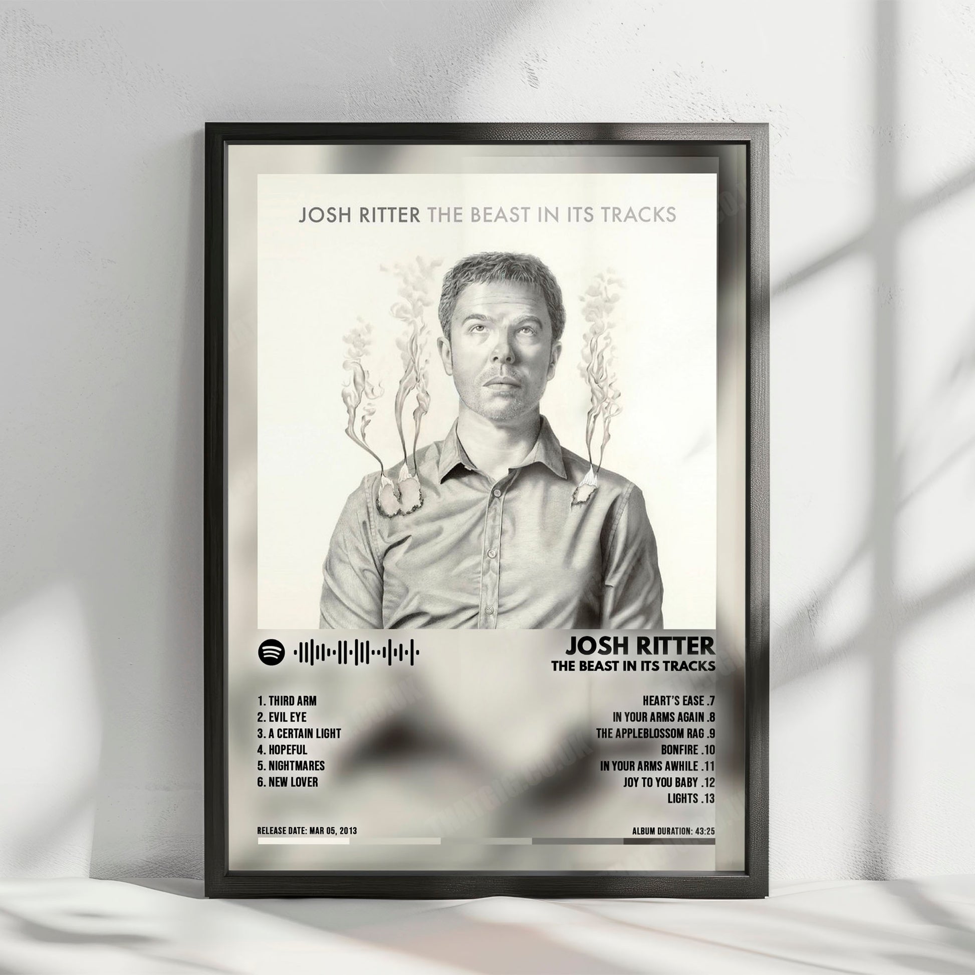 Josh Ritter "The Beast in Its Tracks" Album Cover Poster - with Complete Tracklist