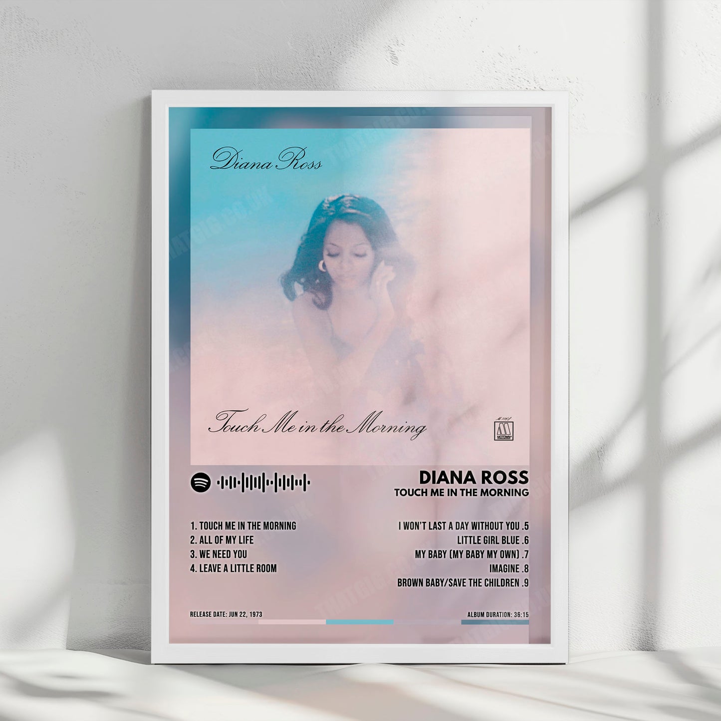 Diana Ross "Touch Me In The Morning" Album Cover Poster - with Complete Tracklist
