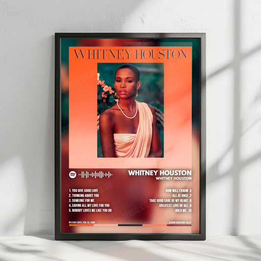 Whitney Houston "Whitney Houston " Album Cover Poster - with Complete Tracklist
