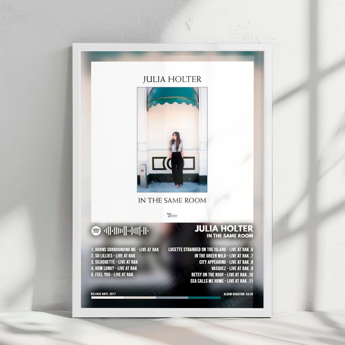 Julia Holter "In The Same Room" Album Cover Poster - with Complete Tracklist