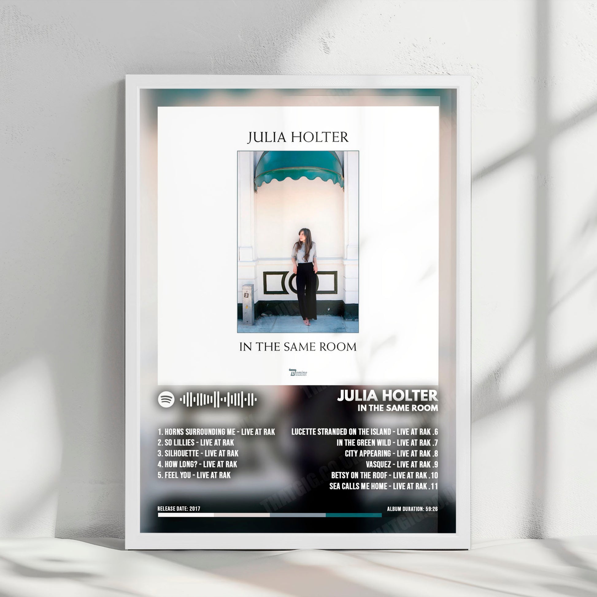 Julia Holter "In The Same Room" Album Cover Poster - with Complete Tracklist