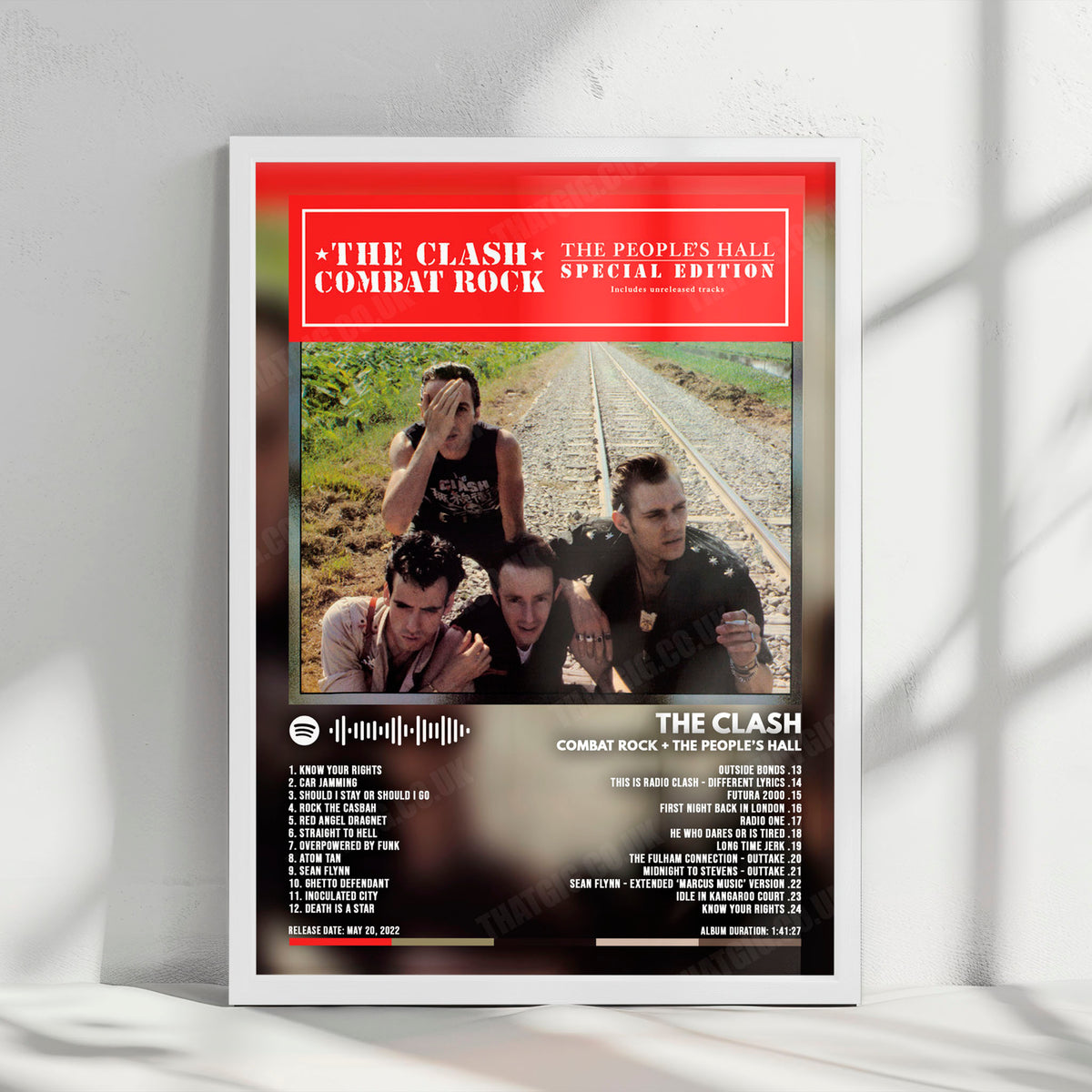 The Clash "Combat Rock + The People's Hall" Album Cover Poster - with Complete Tracklist