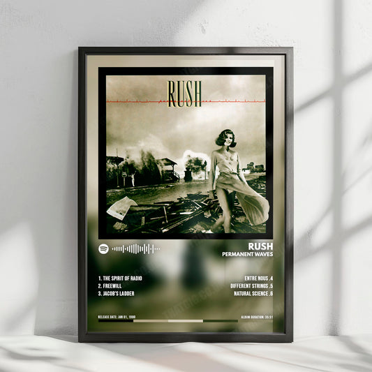 Rush "Permanent Waves" Album Cover Poster - with Complete Tracklist