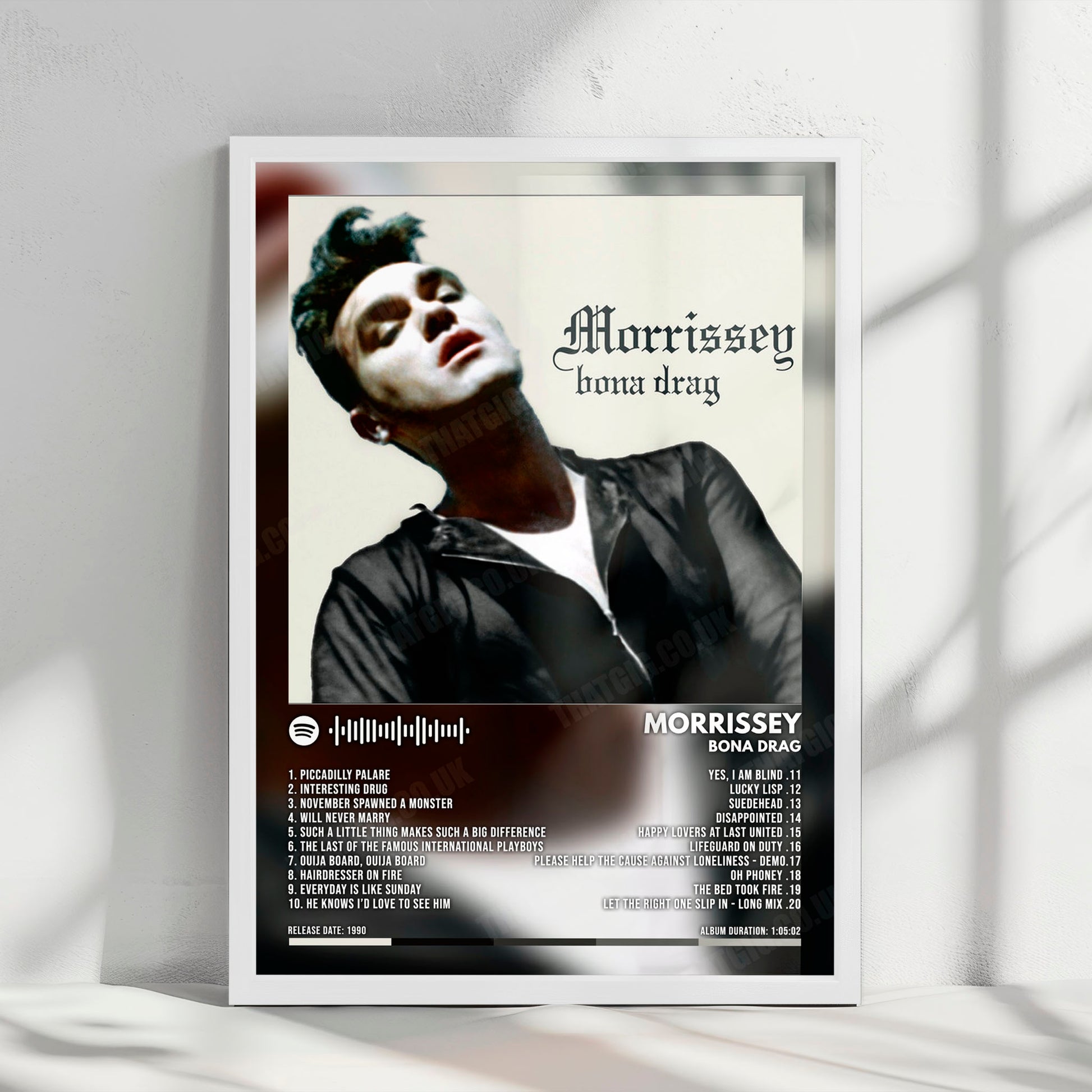 Morrissey "Bona Drag" Album Cover Poster - with Complete Tracklist