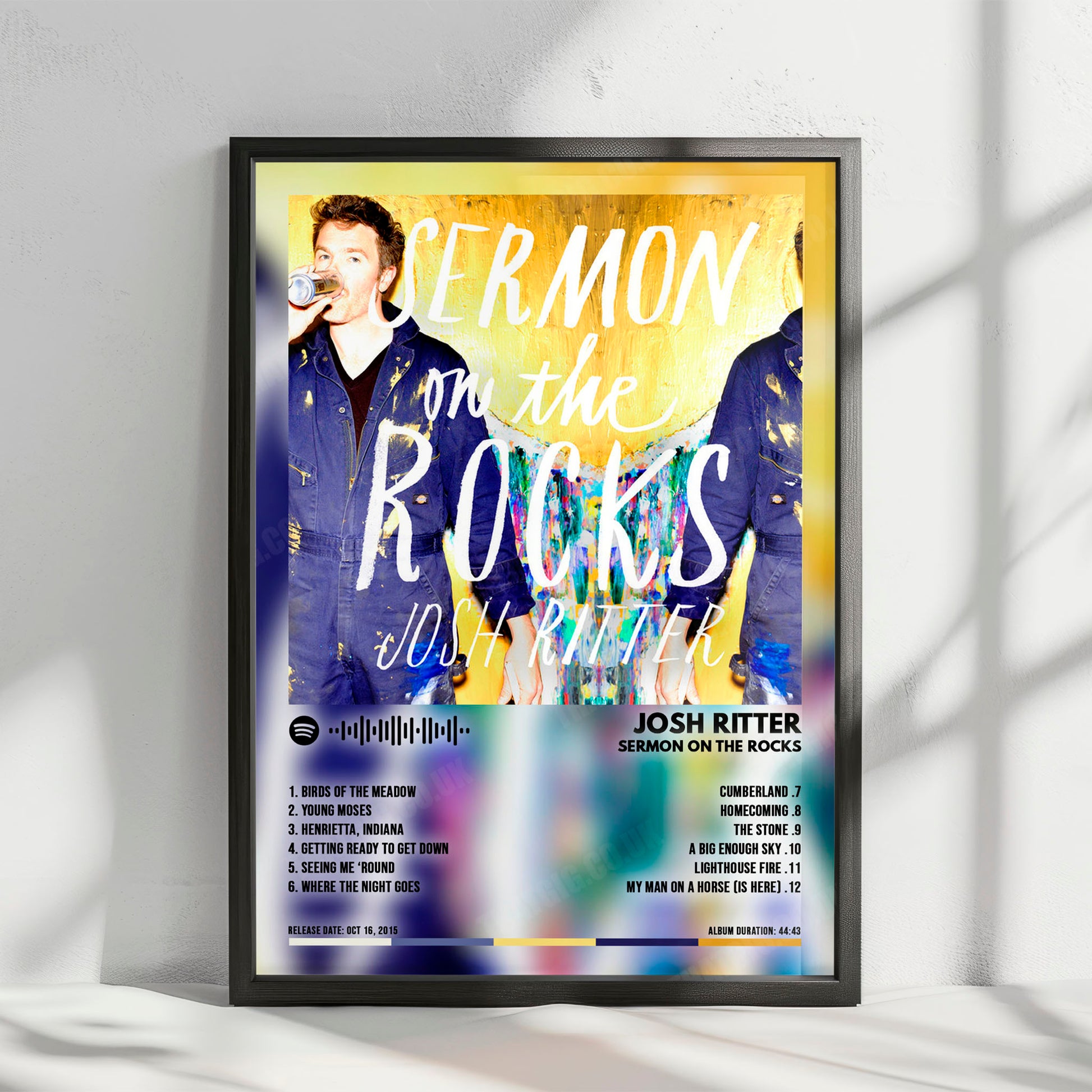 Josh Ritter "Sermon on the Rocks" Album Cover Poster - with Complete Tracklist