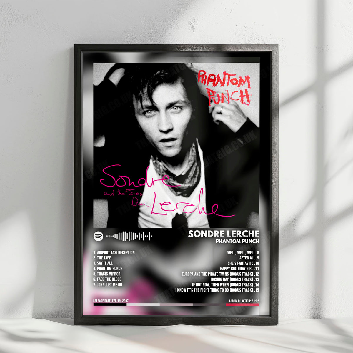 Sondre Lerche "Phantom Punch" Album Cover Poster - with Complete Tracklist
