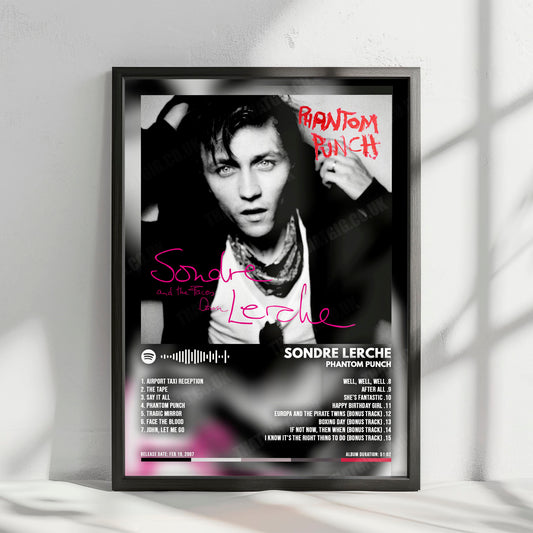 Sondre Lerche "Phantom Punch" Album Cover Poster - with Complete Tracklist