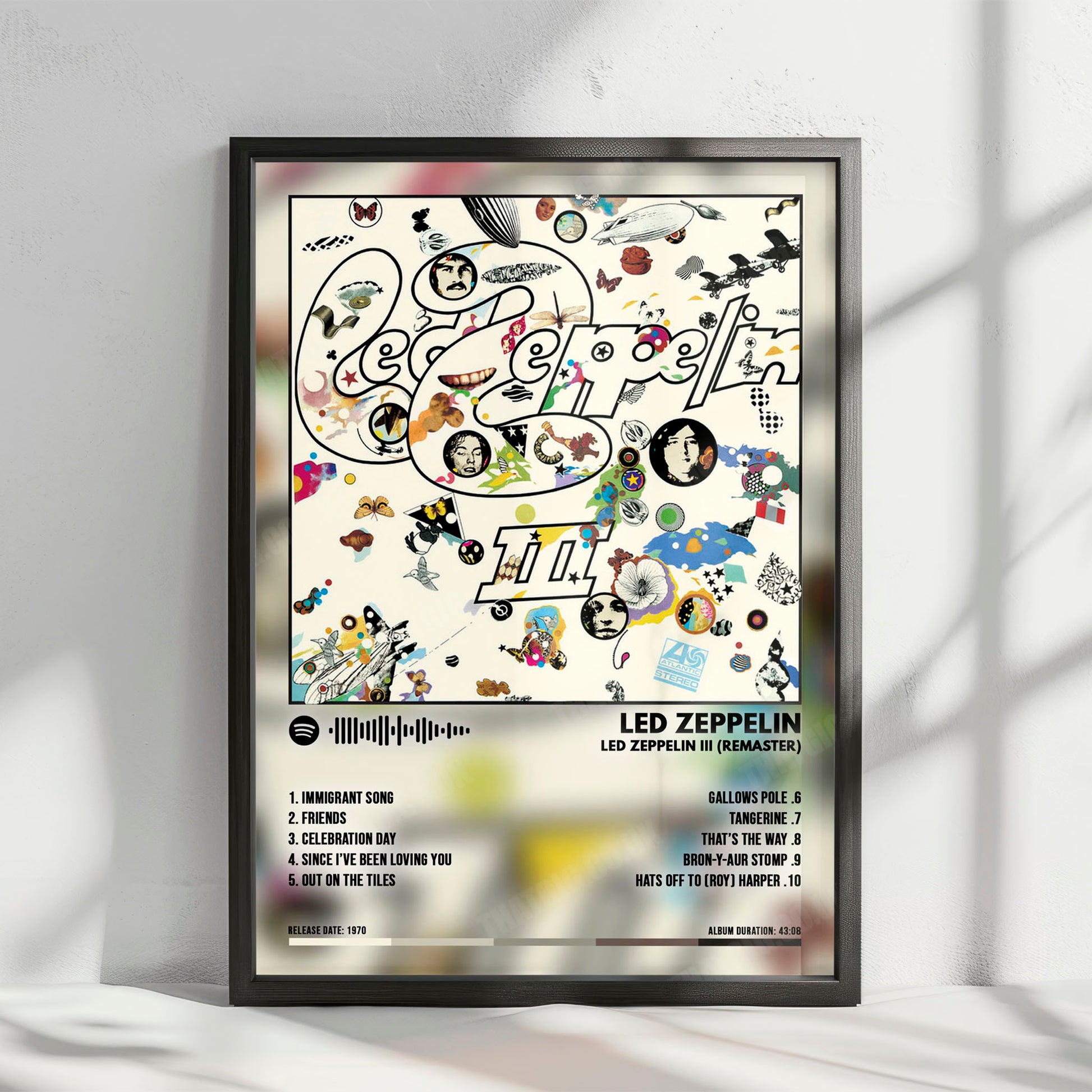 Led Zeppelin "III" Album Cover Poster - with Complete Tracklist