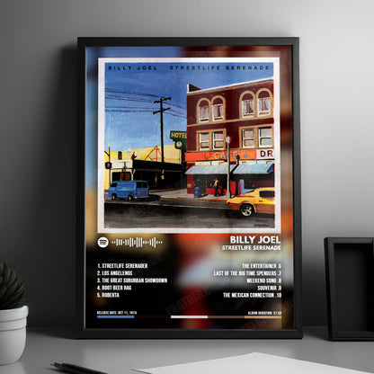 Billy Joel "Streetlife Serenade" Album Cover Poster - with Complete Tracklist