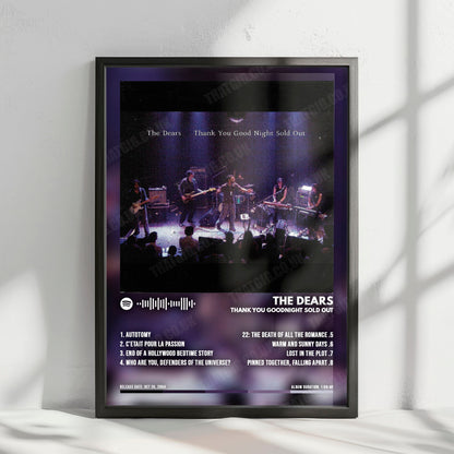 The Dears "Thank You Goodnight Sold Out" Album Cover Poster - with Complete Tracklist