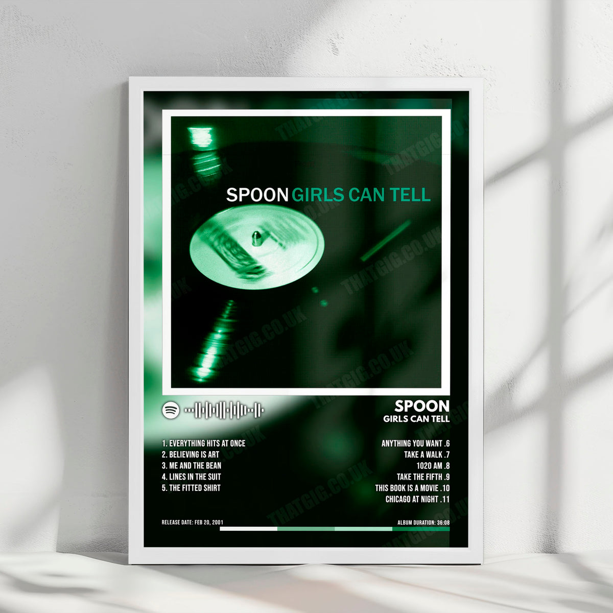 Spoon "Girls Can Tell" Album Cover Poster - with Complete Tracklist