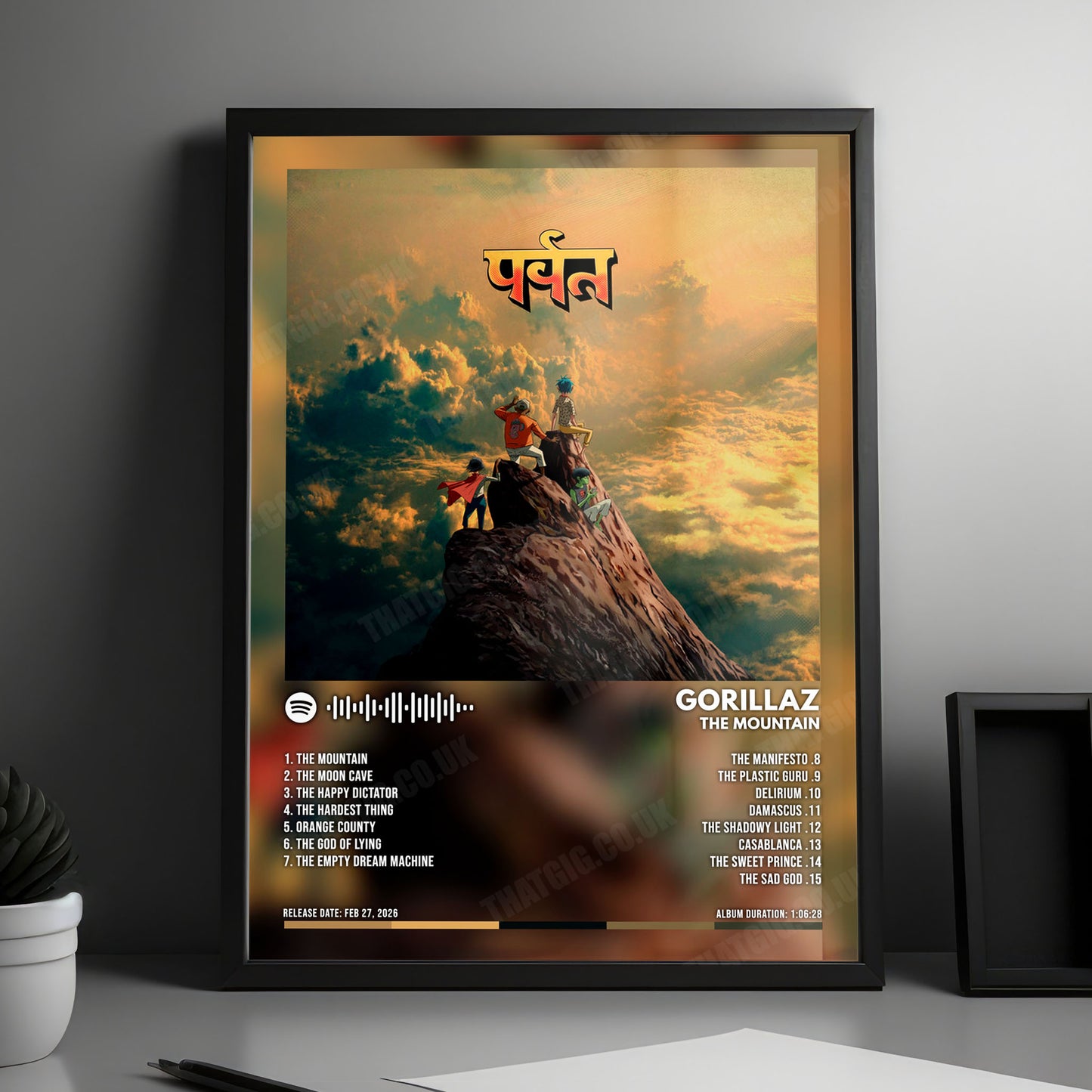 Gorillaz "The Mountain" Album Cover Poster - with Complete Tracklist