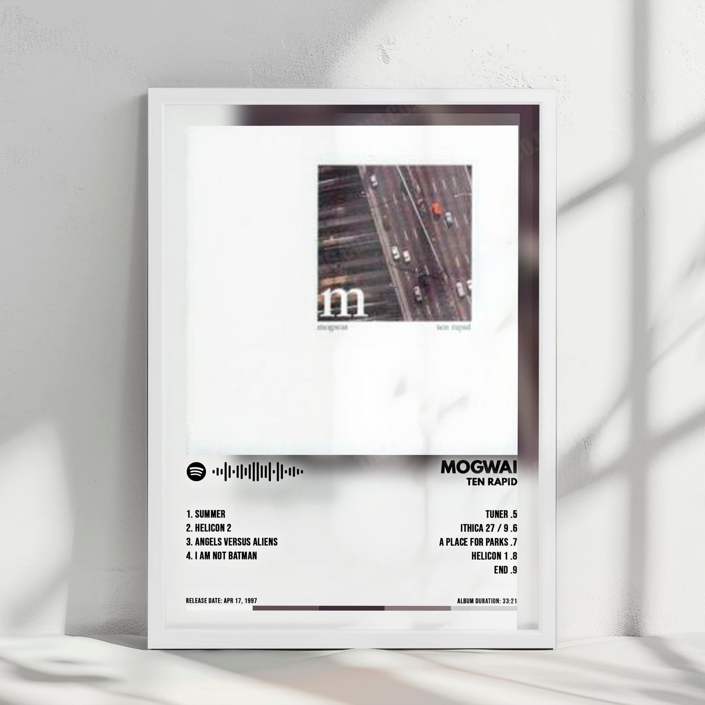 Mogwai "Ten Rapid" Album Cover Poster - with Complete Tracklist