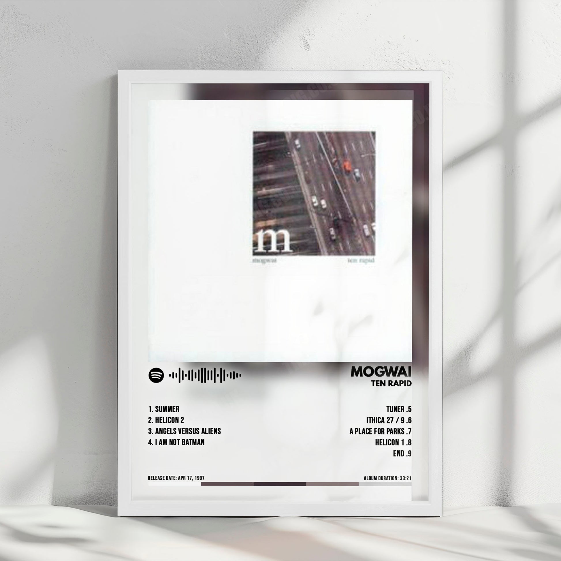 Mogwai "Ten Rapid" Album Cover Poster - with Complete Tracklist