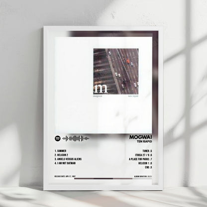Mogwai "Ten Rapid" Album Cover Poster - with Complete Tracklist