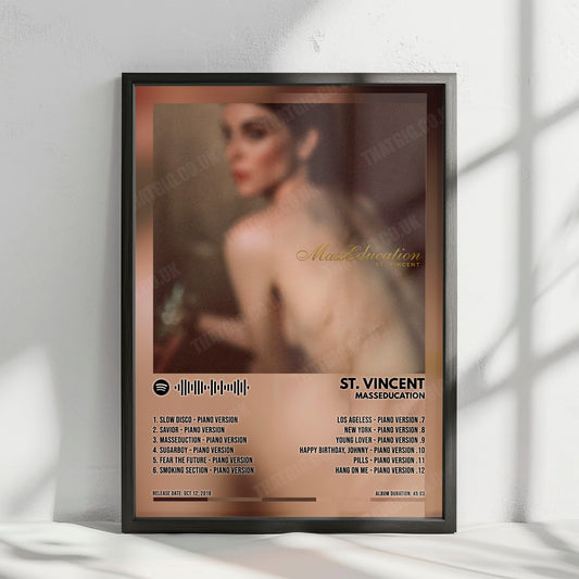 St. Vincent "MassEducation" Album Cover Poster - with Complete Tracklist