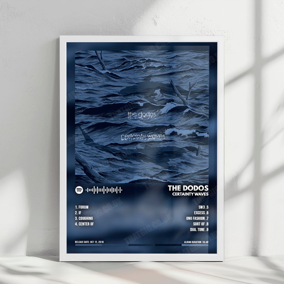 The Dodos "Certainty Waves" Album Cover Poster - with Complete Tracklist