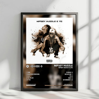 Nipsey Hussle "Nipsey Hussle & YG" Album Cover Poster - with Complete Tracklist
