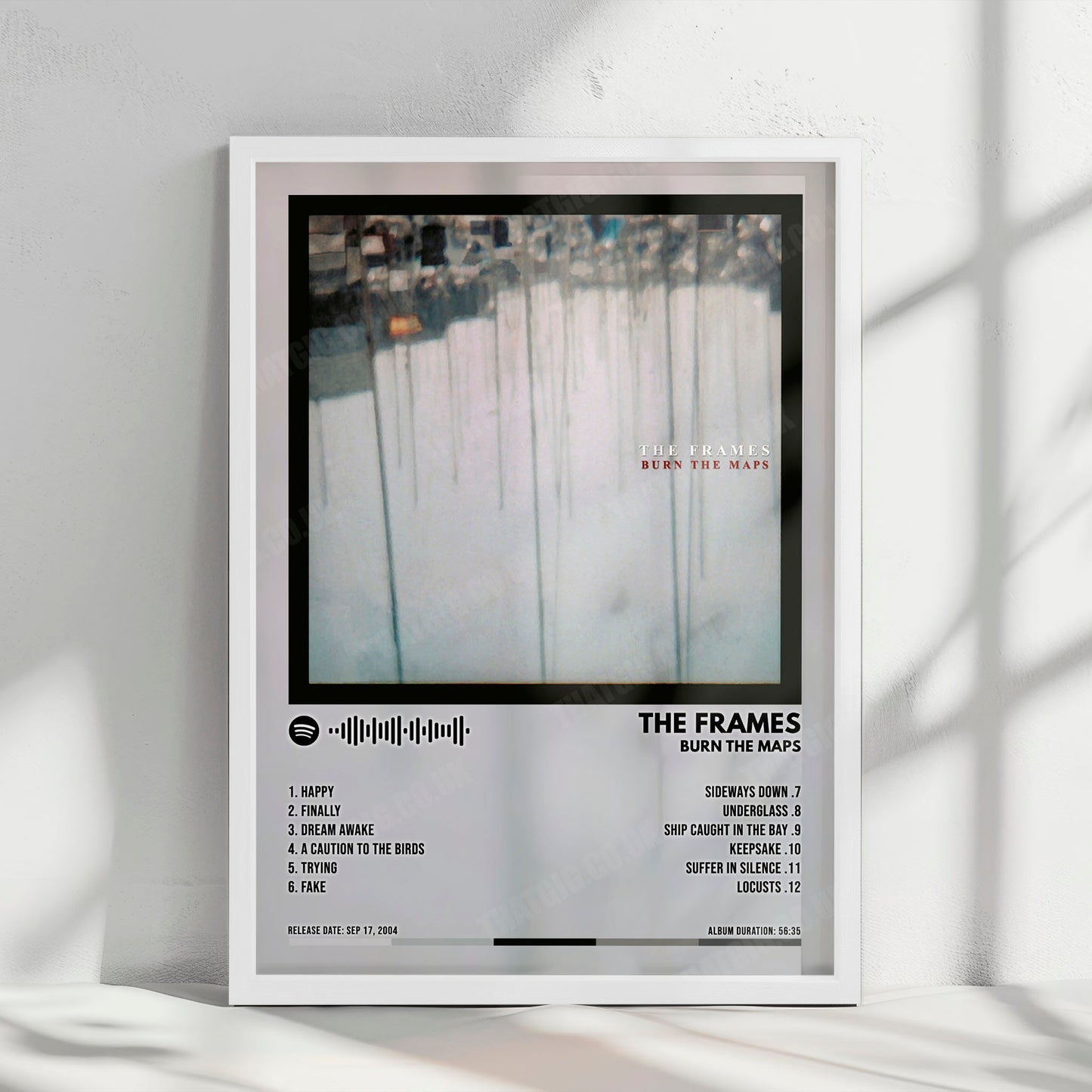 The Frames "Burn the Maps" Album Cover Poster - with Complete Tracklist
