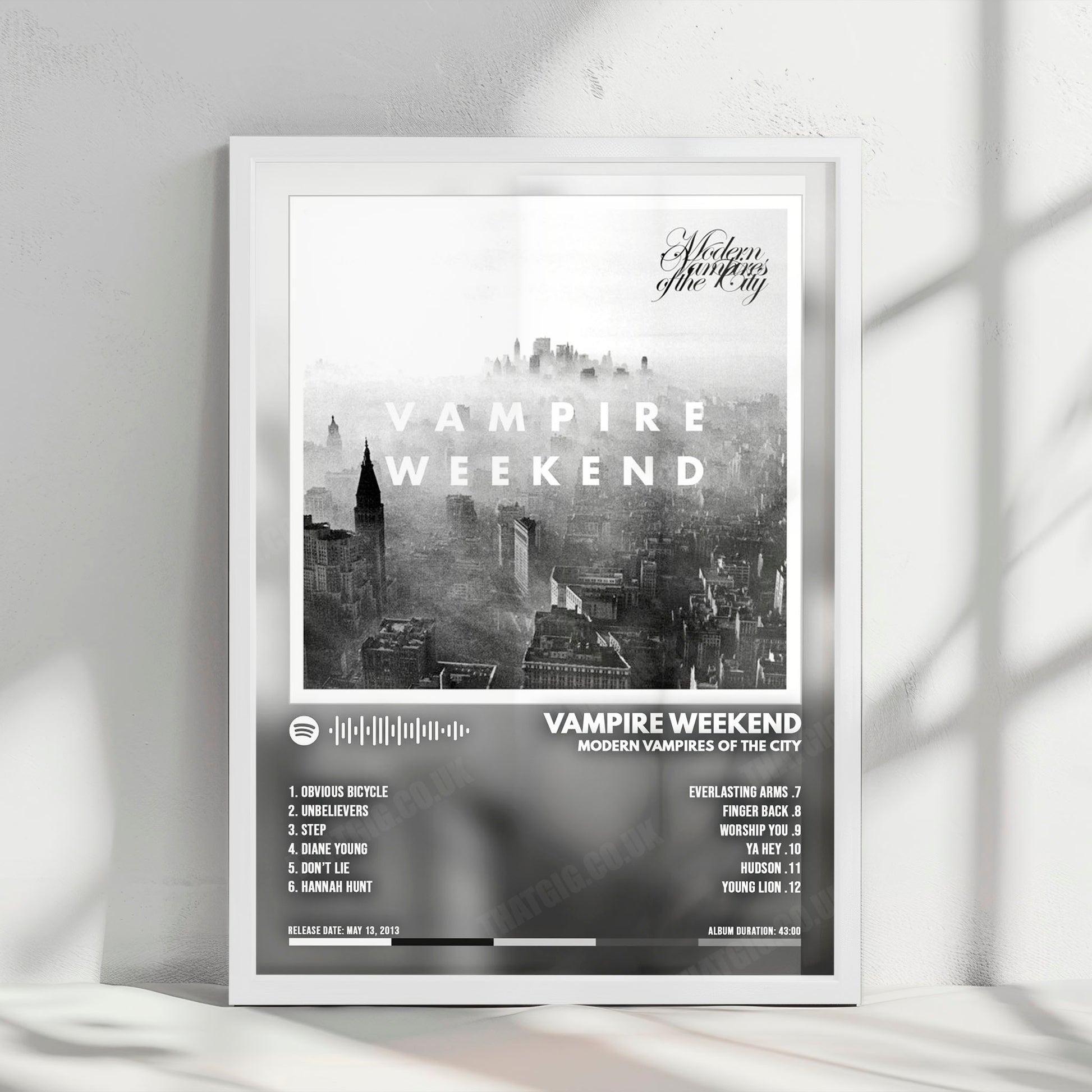 Vampire Weekend "Modern Vampires of the City " Album Cover Poster - with Complete Tracklist