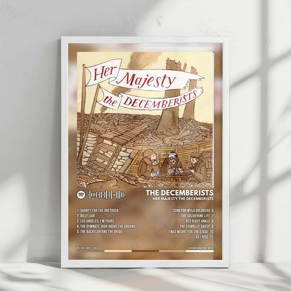 The Decemberists "Her Majesty The Decemberists" Album Cover Poster - with Complete Tracklist