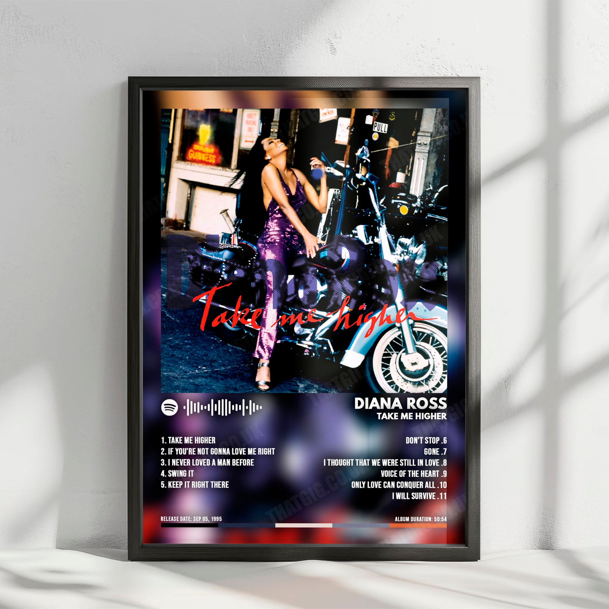 Diana Ross "Take Me Higher" Album Cover Poster - with Complete Tracklist