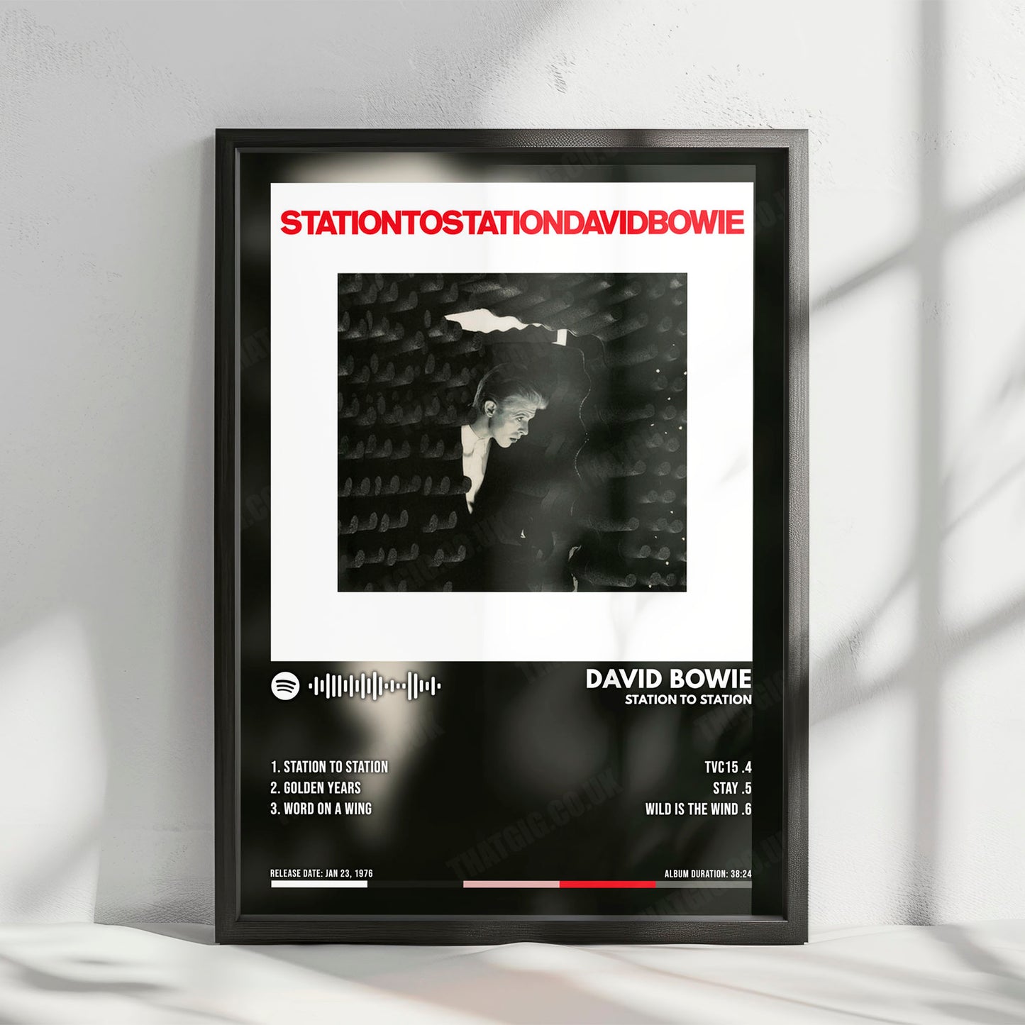 David Bowie "Station to Station" Album Cover Poster - with Complete Tracklist