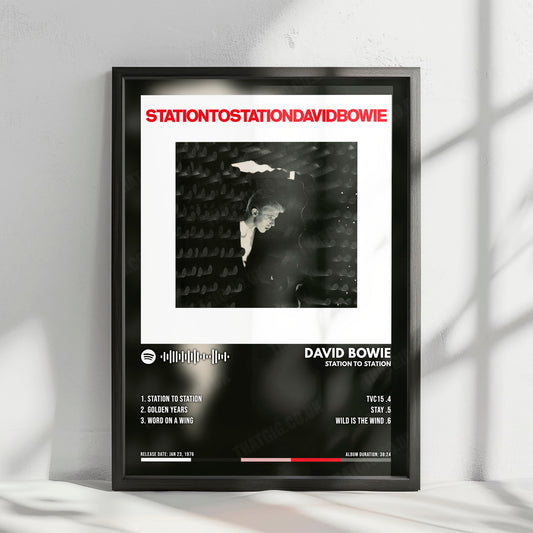 David Bowie "Station to Station" Album Cover Poster - with Complete Tracklist