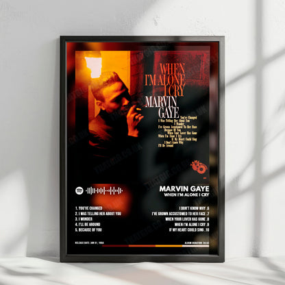 Marvin Gaye "When I'm Alone I Cry" Album Cover Poster - with Complete Tracklist