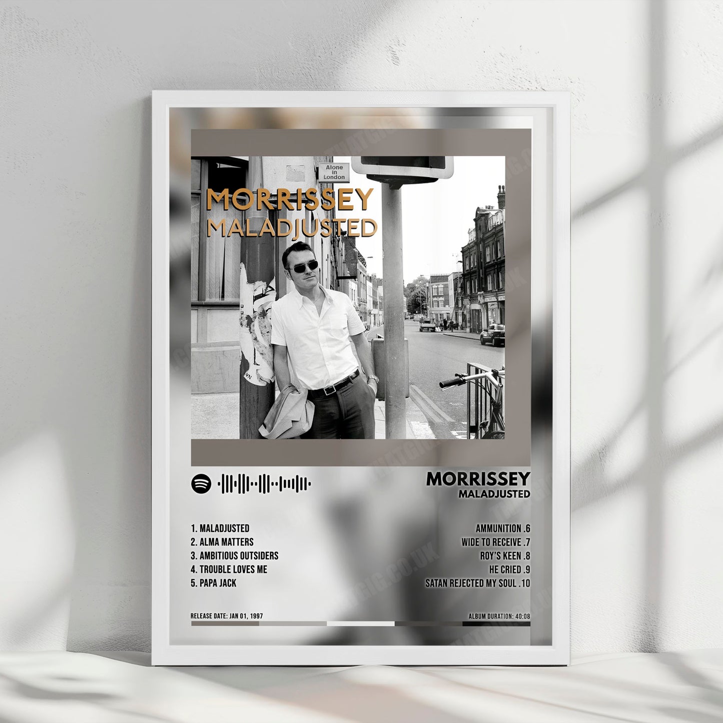 Morrissey "Maladjusted" Album Cover Poster - with Complete Tracklist
