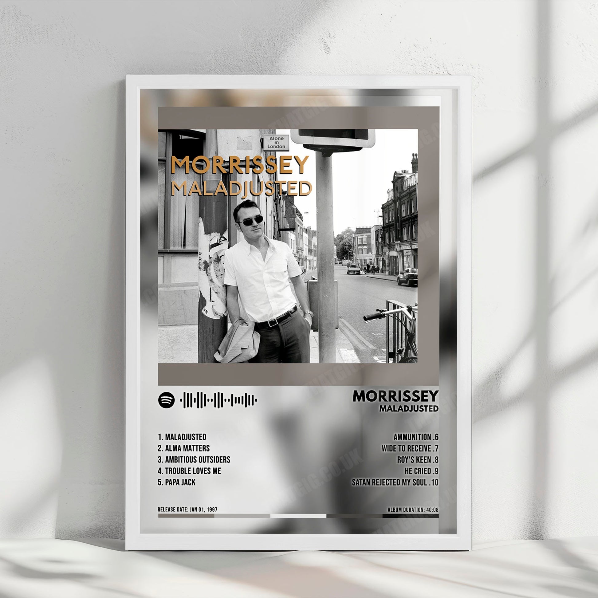 Morrissey "Maladjusted" Album Cover Poster - with Complete Tracklist