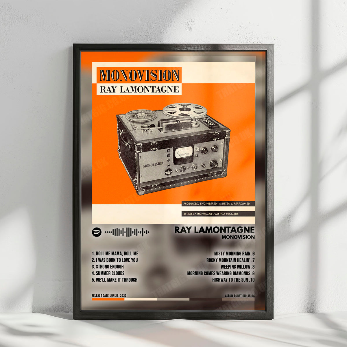 Ray LaMontagne "MONOVISION" Album Cover Poster - with Complete Tracklist