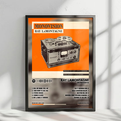 Ray LaMontagne "MONOVISION" Album Cover Poster - with Complete Tracklist