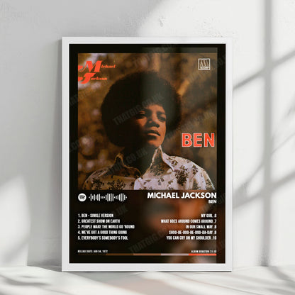 Michael Jackson "Ben" Album Cover Poster - with Complete Tracklist