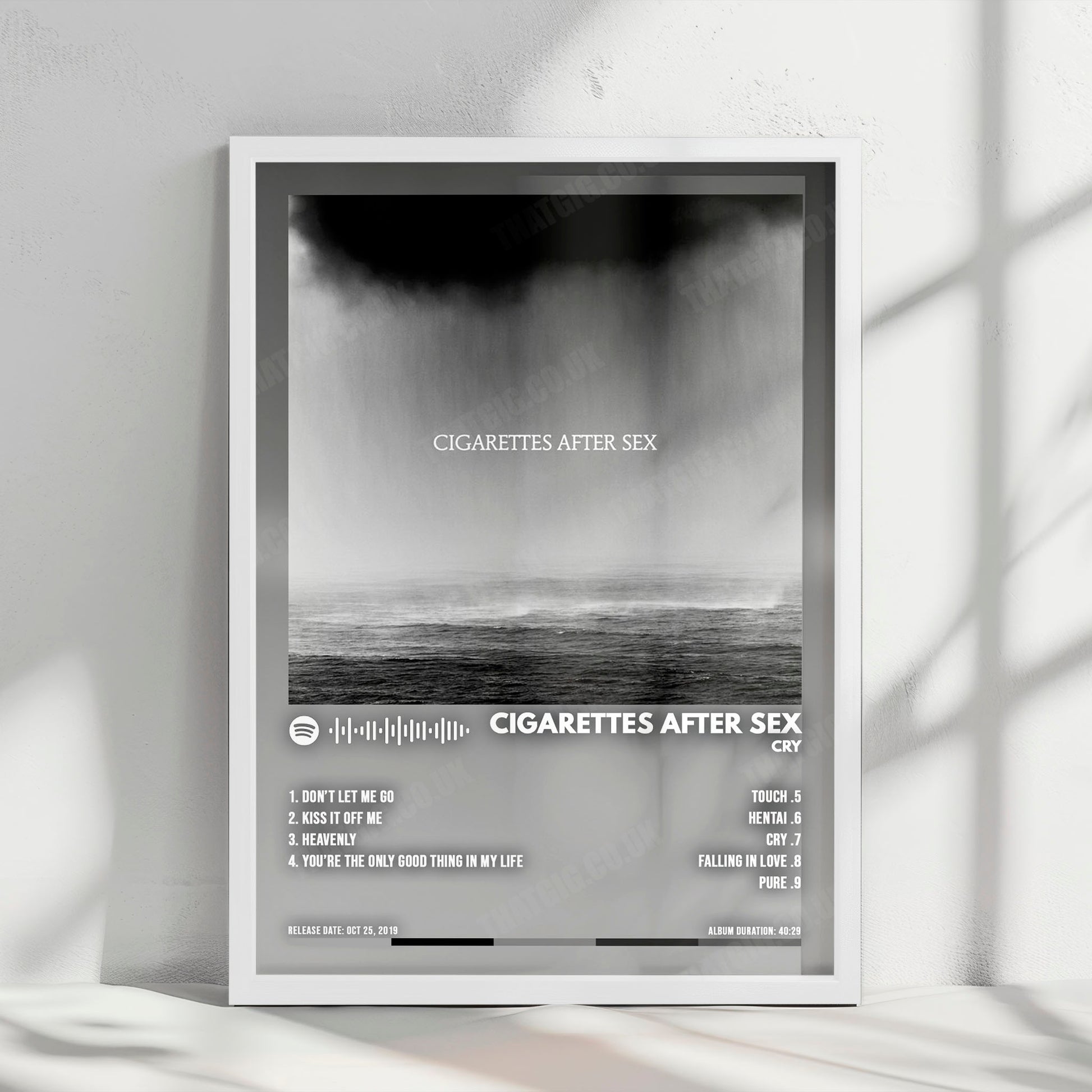 Cigarettes After Sex "Cry" Album Cover Poster - with Complete Tracklist