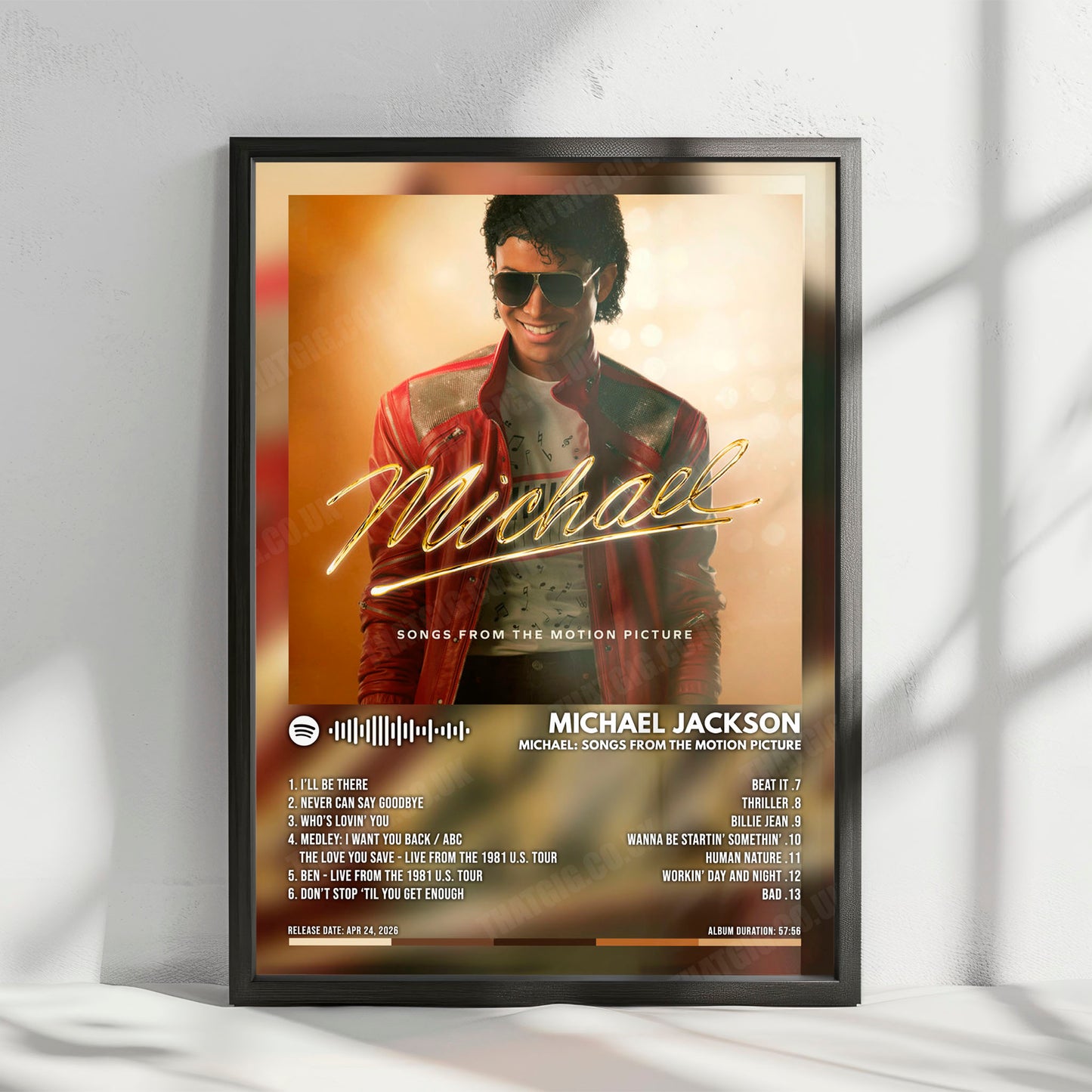 Michael Jackson "Michael: Songs From The Motion Picture" Album Cover Poster - with Complete Tracklist