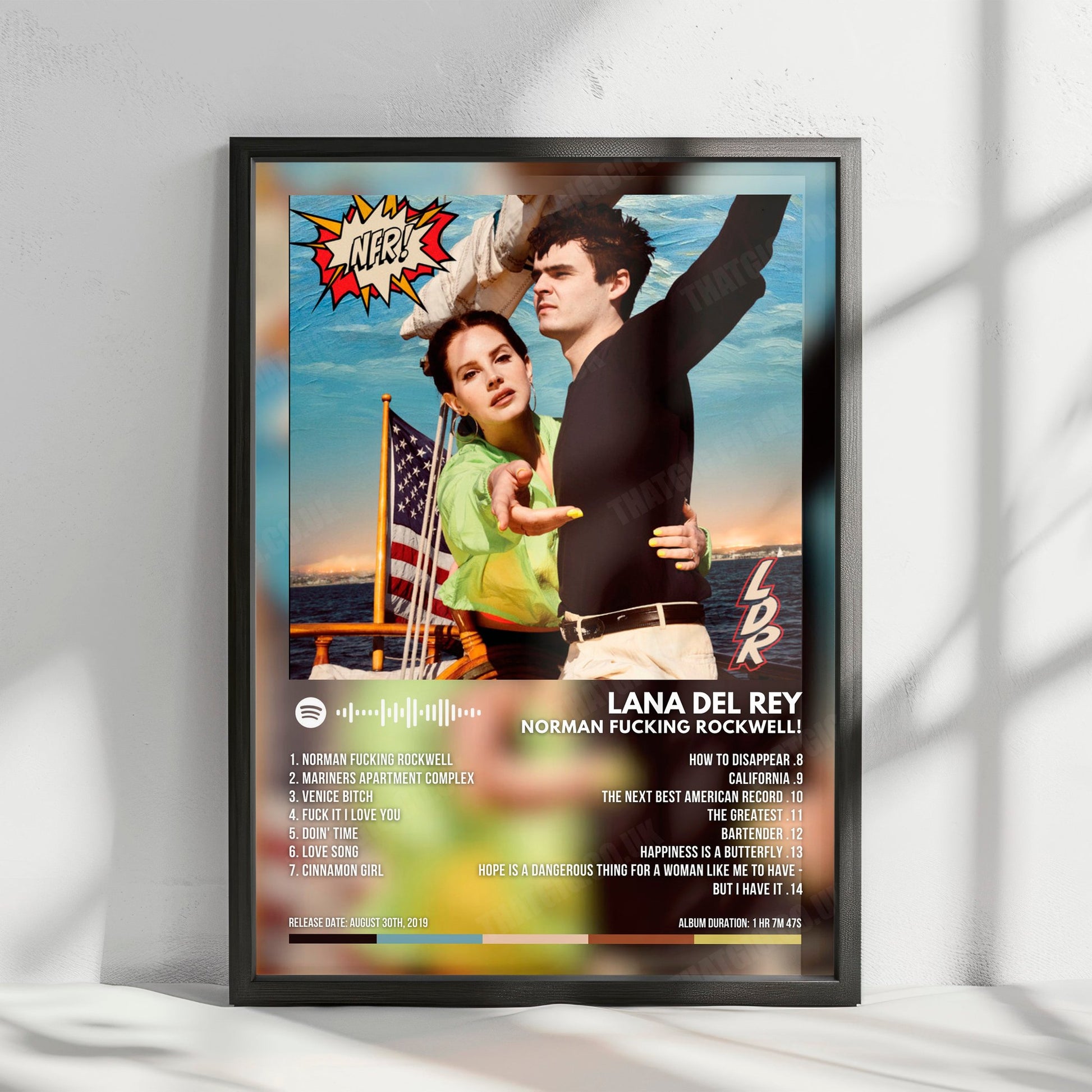 Lana Del Rey "Norman Fucking Rockwell!" Album Cover Poster - with Complete Tracklist