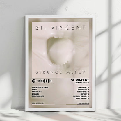 St. Vincent "Strange Mercy" Album Cover Poster - with Complete Tracklist