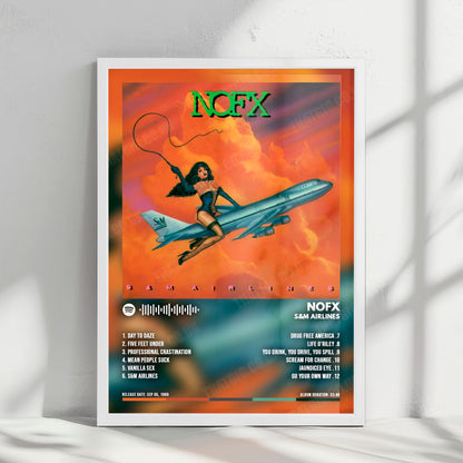 NOFX "S&M Airlines" Album Cover Poster - with Complete Tracklist