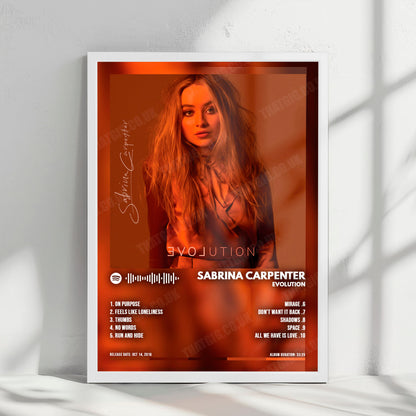 Sabrina Carpenter "EVOLution" Album Cover Poster - with Complete Tracklist