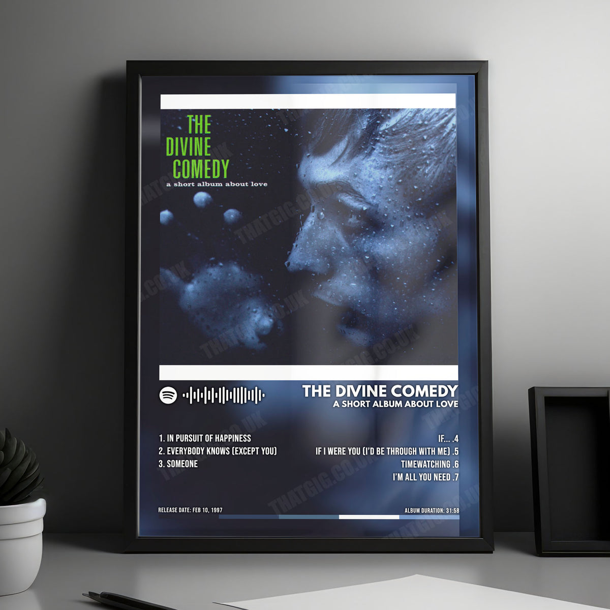 The Divine Comedy "A Short Album About Love" Album Cover Poster - with Complete Tracklist