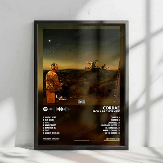 Cordae "From a Birds Eye View" Album Cover Poster - with Complete Tracklist