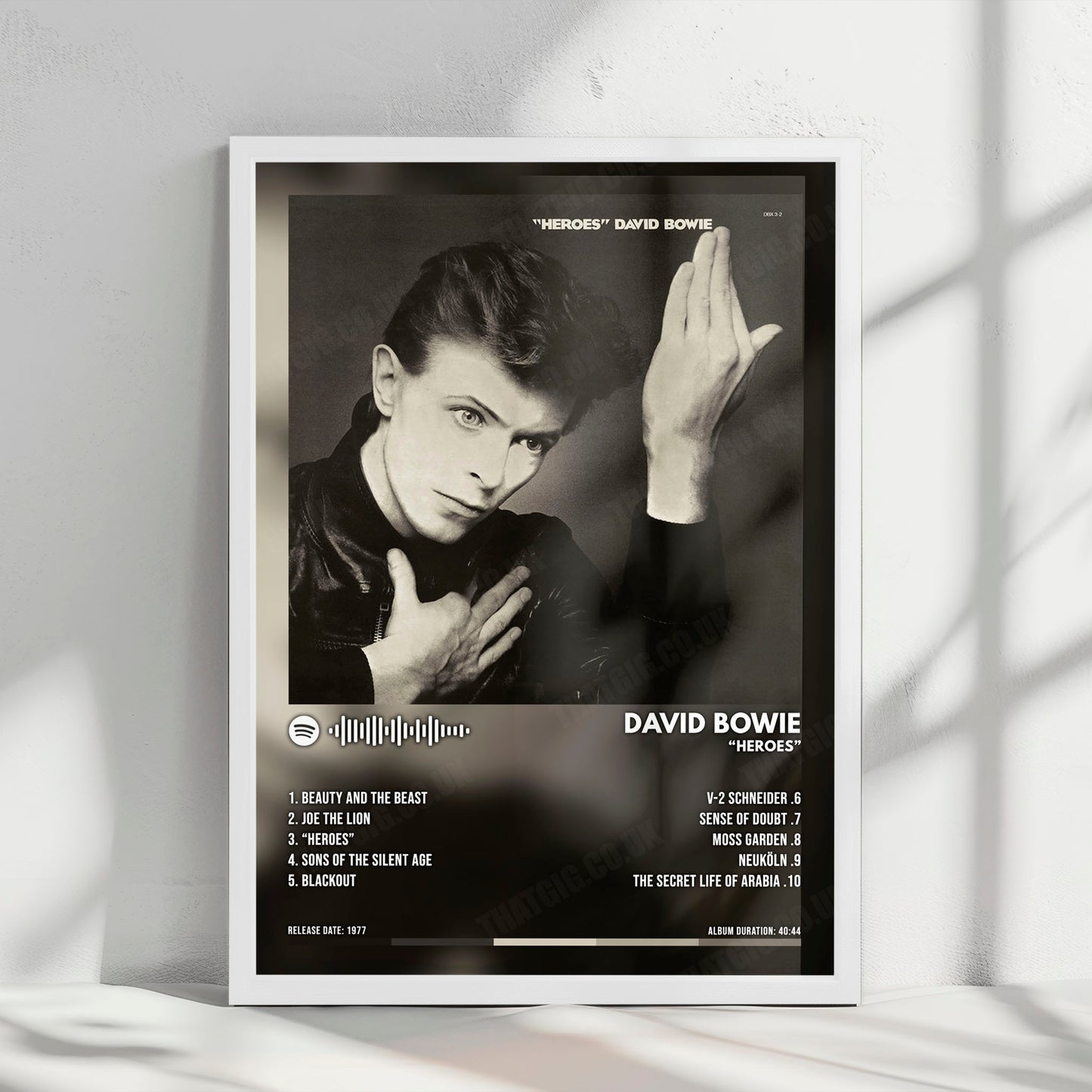 David Bowie "Heroes" Album Cover Poster - with Complete Tracklist